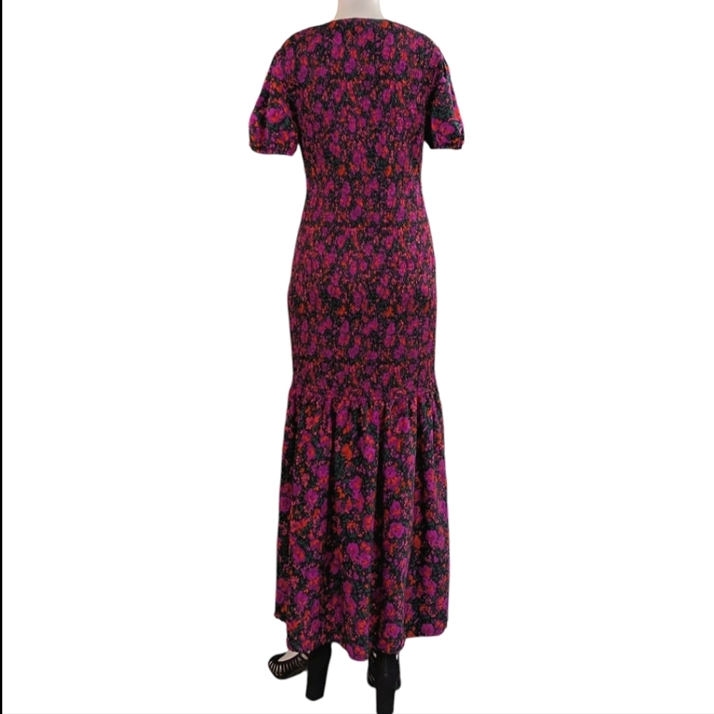 Floral Maxi Dress - Pink and Black - Picture 6 of 16